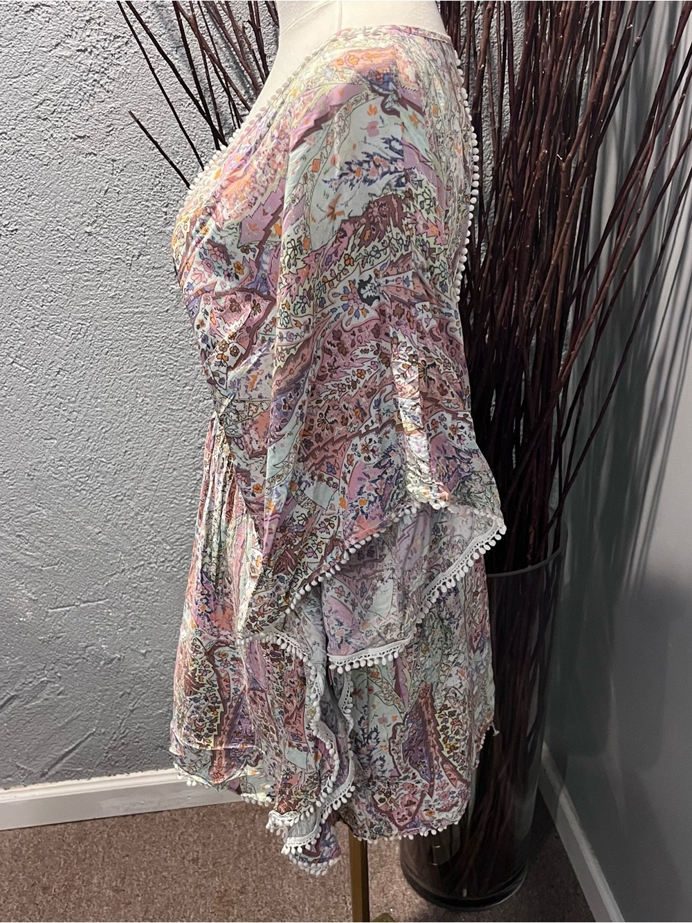 🌸VICTORIA SECRET BEACH KAFTAN PASTEL FLORAL SIZE LARGE🌸 - Picture 4 of 6